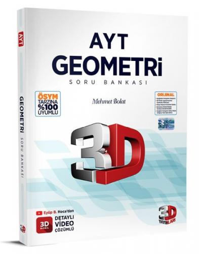 3D 2023 AYT Geometri Tamamı Video Çözümlü Soru Bankası - Mehmet Bolat 