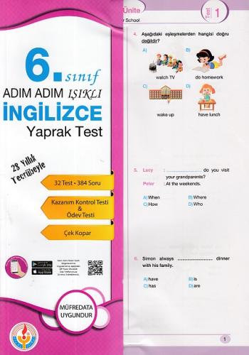 Adım Adım Işıklı 6. Sınıf İngilizce Yaprak Test - Kolektif - Işıklı Ya