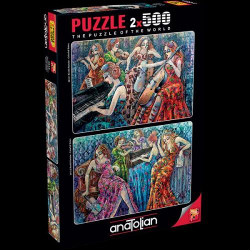 Anatolian 2x500 Parça Puzzle 3612 Renkli Notalar 1/2 - - Anatolian Puz