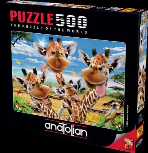 Anatolian Zürafa Selfisi/ Giraffe Selfie 500 Parça Puzzle - - Anatolia