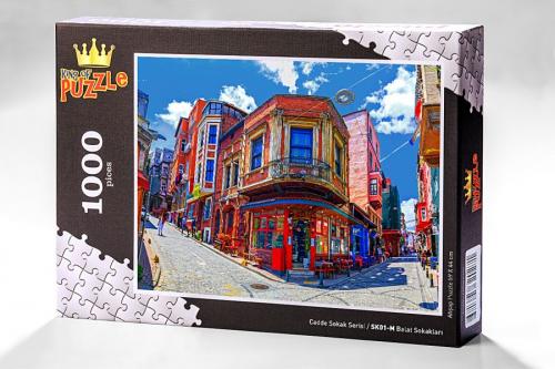 Balat Sokakları - İstanbul (1000 Parça) - Ahşap Puzzle Cadde Sokak Ser