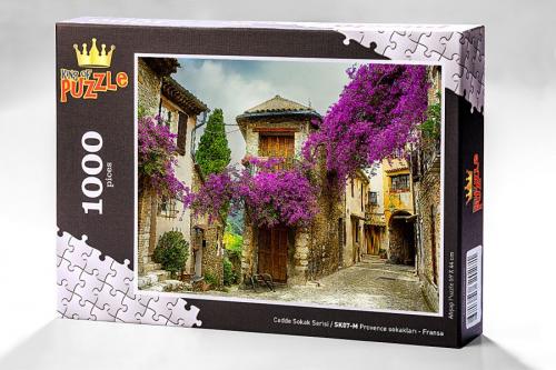 Provence Sokakları - Fransa (1000 Parça) - Ahşap Puzzle Cadde Sokak Se