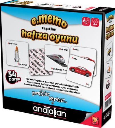 E. Memo Taşıtlar Hafıza Oyunu 54 Parça 3 Yaş - - Anatolian Puzzle