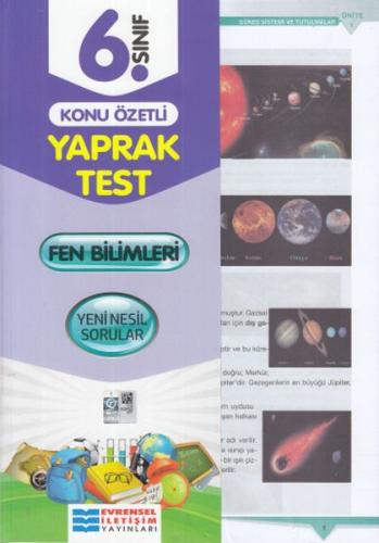 Evrensel 6. Sınıf Fen Bilimleri Konu Özetli Yaprak Test (Yeni) - Kolek