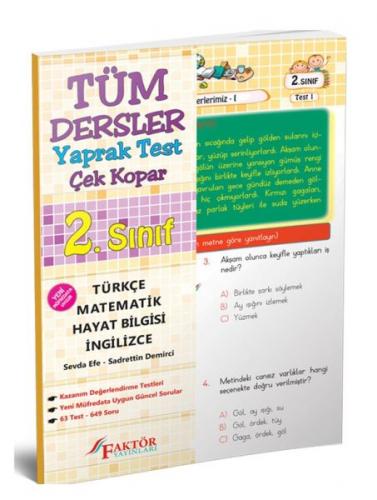 2. Sınıf Tüm Dersler Yaprak Test Çek Kopar - Kolektif - Faktör Yayınla