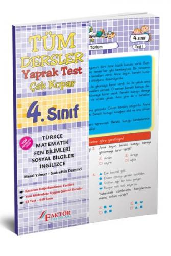 4. Sınıf Tüm Dersler Yaprak Test Çek Kopar - Kolektif - Faktör Yayınla