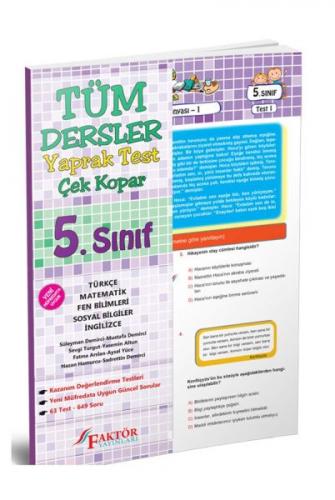 5. Sınıf Tüm Dersler Yaprak Test Çek Kopar - Kolektif - Faktör Yayınla