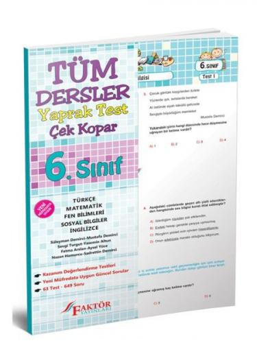 6. Sınıf Tüm Dersler Yaprak Test Çek Kopar - Kolektif - Faktör Yayınla