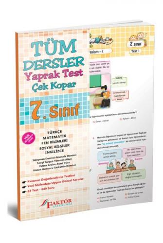 7. Sınıf Tüm Dersler Yaprak Test Çek Kopar - Kolektif - Faktör Yayınla