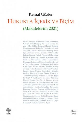 Hukukta İçerik ve Biçim - Kemal Gözler - Ekin Yayınevi