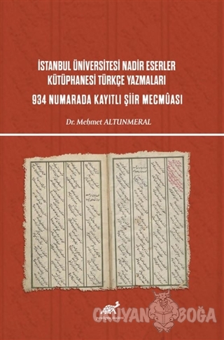 İstanbul Üniversitesi Nadir Eserler Kütüphanesi Türkçe Yazmaları 934 N