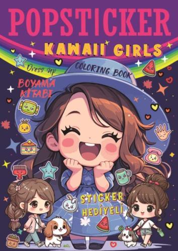 Kawaii Girls Boyama Kitabı Popsticker - Kolektif - Lama Toys