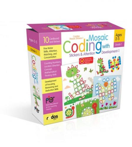 Mosaic Coding with Stickers - Attention Development-1 - Grade-Level 1 