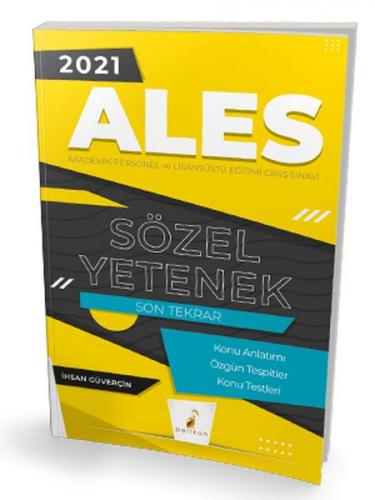 Pelikan 2021 ALES Sözel Yetenek Son Tekrar Konu Anlatımı - İhsan Güver