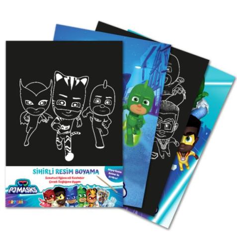 Pjmasks Sihirli Resim Boyama – Ahşap Kalem Hediyeli - Zerrin Şimşek - 