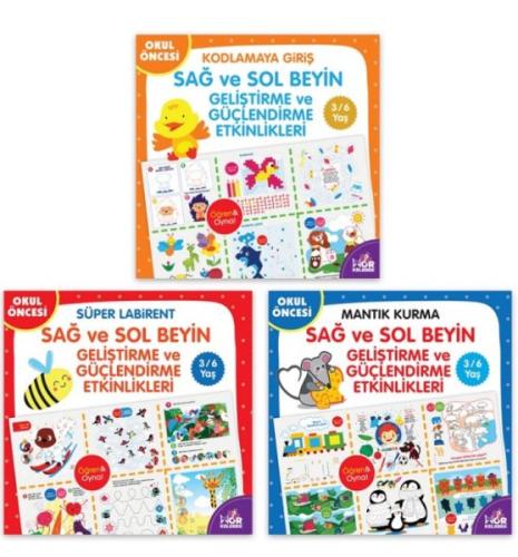 Sağ ve Sol Beyin Geliştirme ve Güçlendirme Etkinlikleri Seti 3-6 Yaş (