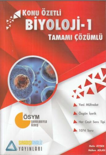 Konu Özetli Biyoloji - 1 Tamamı Çözümlü Soru Bankası - Metin Zeybek - 