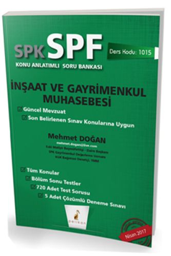 SPK - SPF İnşaat ve Gayrimenkul Muhasebesi Konu Anlatımlı Soru Bankası