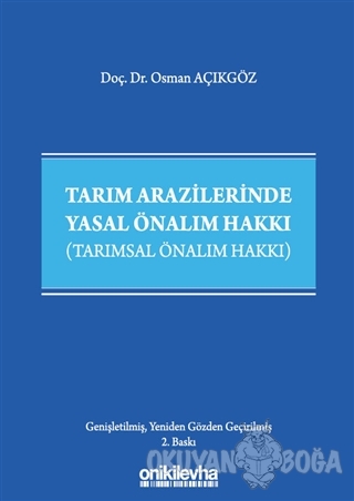 Tarım Arazilerinde Yasal Önalım Hakkı - Osman Açıkgöz - On İki Levha Y