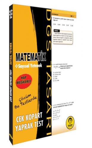 Tasarı DGS Matematik Sayısal Yetenek Yaprak Test Çek Kopart - Komisyon