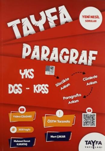 Tayfa YKS DGS KPSS Paragraf Soru Bankası (Yeni) - Mehmet Davut Karataş