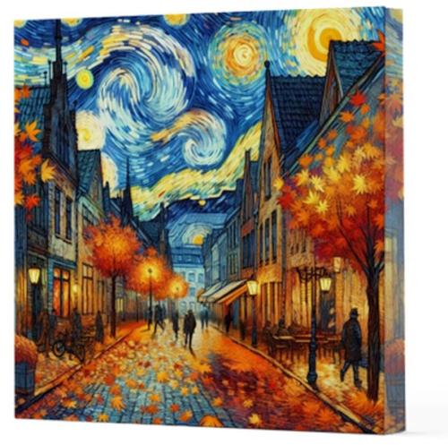 Van Gogh 3 Sokak - Çizgisiz Yan Boyamalı Defter - - Vivago Art