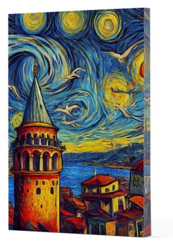 Van Gogh 5 - Galata Çizgili Yan Boyamalı Defter - - Vivago Art