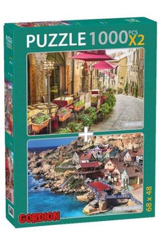 Vintage Cafe - Temel Reis Kasabası Puzzle (2 X 1000 Parça) - Şükrü Çağ