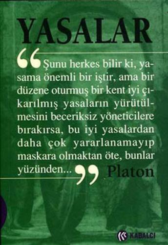 Yasalar - Platon (Eflatun) - Kabalcı Yayınevi